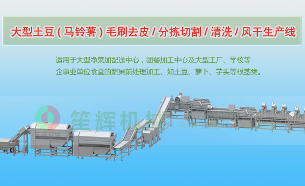 九寨沟连续式土豆去皮清洗切割风干生产线